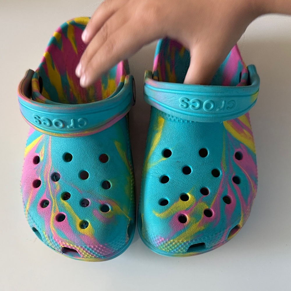 CROCS Kids' Vibrant Blue and Pink Sandals